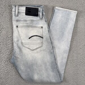 G-Star Raw Revend Skinny Jeans Mens 33x32 (33x31) Blue Light Wash Bleach Grunge